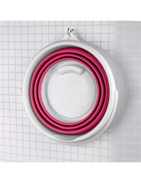 Cubo plegable silicona capacidad 10L portátil ahorra espacio para acampar o casa