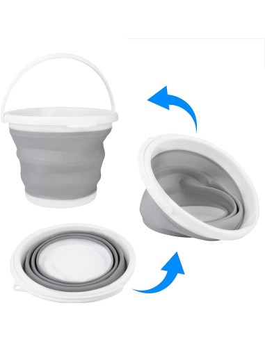 Cubo plegable silicona capacidad 10L portátil...