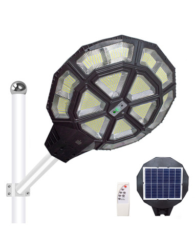 Lámpara de calle carga solar Jortan 500W IP66 Control remoto y temporizador