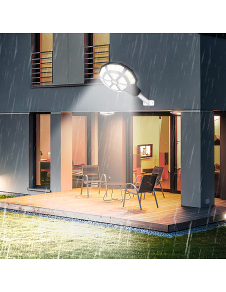 Lámpara de calle carga solar Jortan 500W IP66 Control remoto y temporizador
