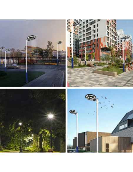 Lámpara de calle carga solar Jortan 500W IP66 Control remoto y temporizador