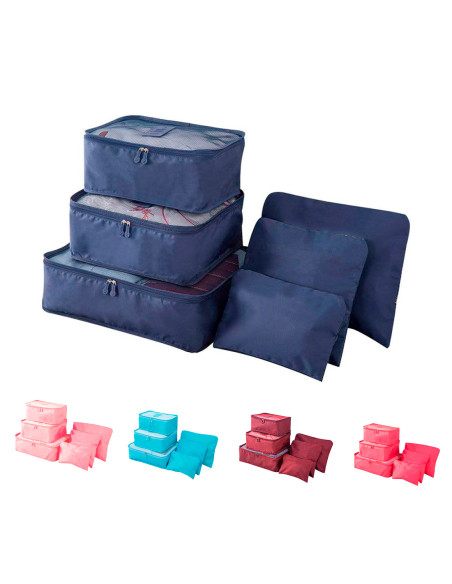 Set 6 bolsas organizadoras viaje impermeable ahorra espacio para maleta