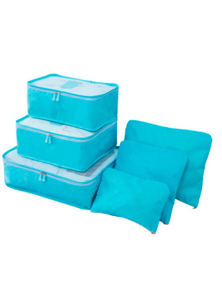 Set 6 bolsas organizadoras viaje impermeable ahorra espacio para maleta