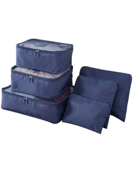 Set 6 bolsas organizadoras viaje impermeable ahorra espacio para maleta