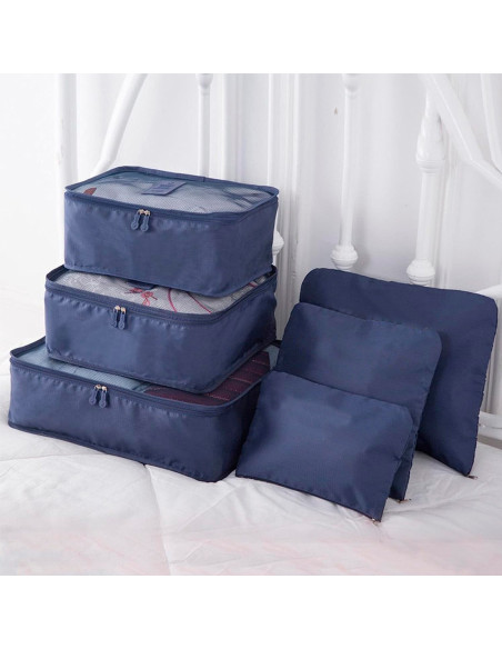 Set 6 bolsas organizadoras viaje impermeable ahorra espacio para maleta