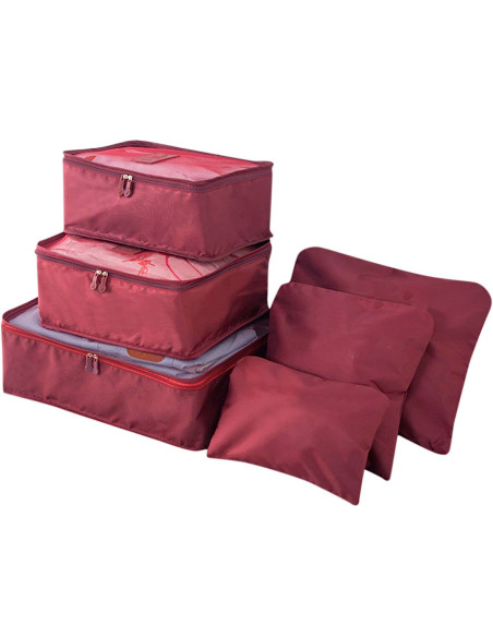 Set 6 bolsas organizadoras viaje impermeable ahorra espacio para maleta