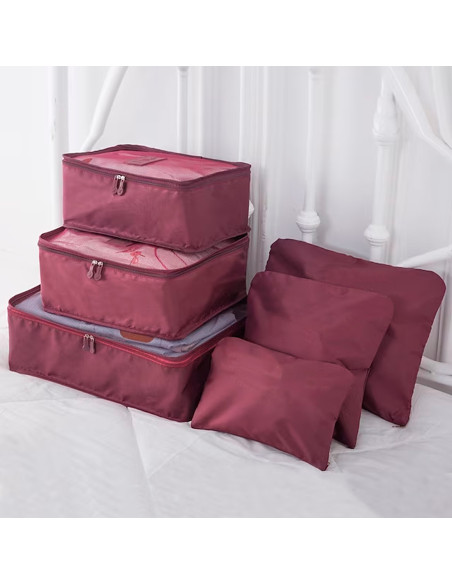 Set 6 bolsas organizadoras viaje impermeable ahorra espacio para maleta