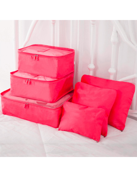 Set 6 bolsas organizadoras viaje impermeable ahorra espacio para maleta