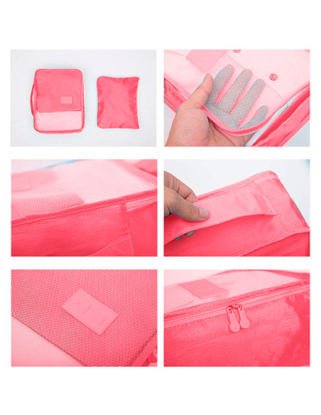Set 6 bolsas organizadoras viaje impermeable ahorra espacio para maleta