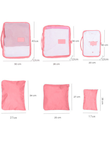 Set 6 bolsas organizadoras viaje impermeable...