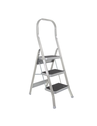 Escalera Aluminio 3 Peldaños SCAB 132cm art.760 Taburete con Gancho de Seguridad