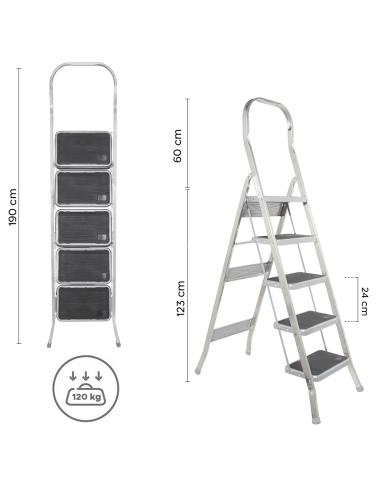 SCAB Escalera Aluminio 5 Peldaños 182cm art.762...