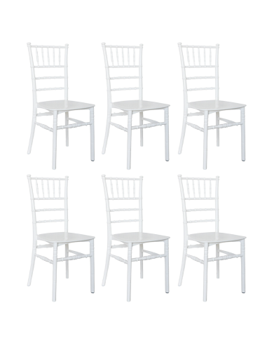 Pack 6 sillas Chiavari blancas silla vintage para catering o casa diseño clásico