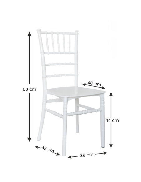 Pack 6 sillas Chiavari blancas silla vintage para catering o casa diseño clásico