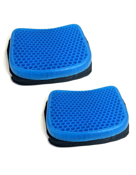 Pack 2 cojines antiescaras gel transpirable para largas horas sentado 37x30x4cm