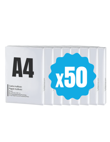 42757 Pack 50 paquetes de papel formato A4 500 hojas 80 g Eins Universal Copy