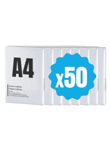 42757 Pack 50 paquetes de papel formato A4 500 hojas 80 g Eins Universal Copy