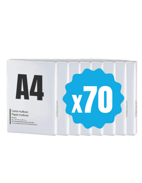 42757 Pack 70 paquetes de papel formato A4 500 hojas 80 g Eins Universal Copy
