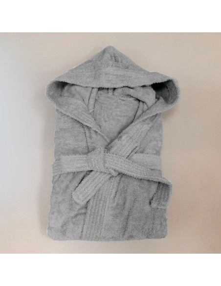 Albornoz de Rizo Unisex SUPREMA para Adulto Capucha y Bolsillos de Color Liso