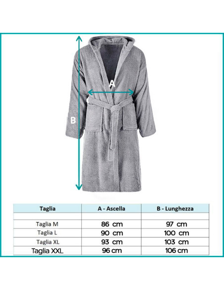 Albornoz de Rizo Unisex SUPREMA para Adulto Capucha y Bolsillos de Color Liso