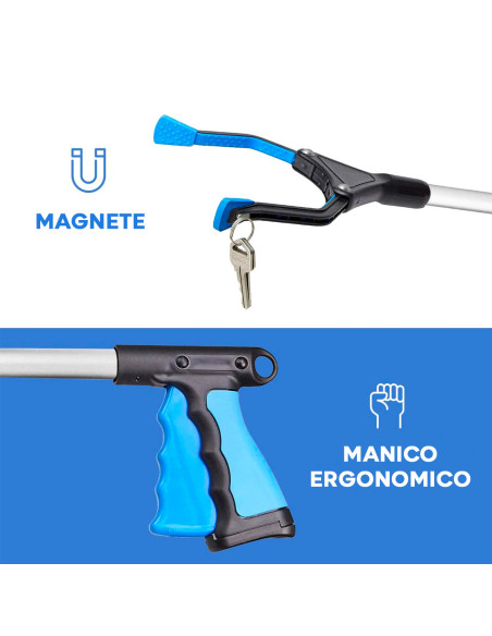 Pinza telescópica para recogida de objetos con pinza plegable largura de 82cm