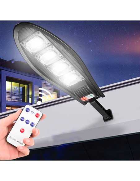 Lámpara Solar Faro Farola 80W W779B Sensor de Movimiento y control remoto