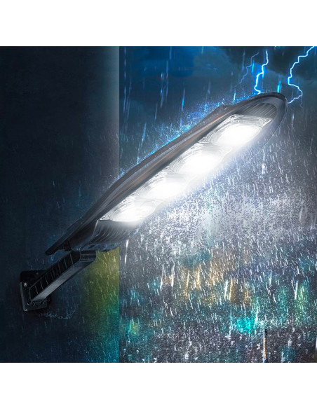 Lámpara Solar Faro Farola 80W W779B Sensor de Movimiento y control remoto