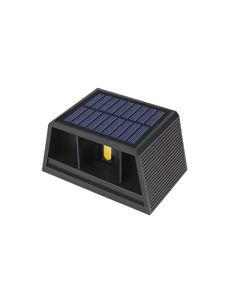 Lámpara de pared con panel solar de doble emisión y cálida luz crepuscular