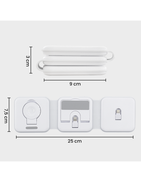 Base de carga magnética 3en1 Cargador inalámbrico portátil plegable dos colores