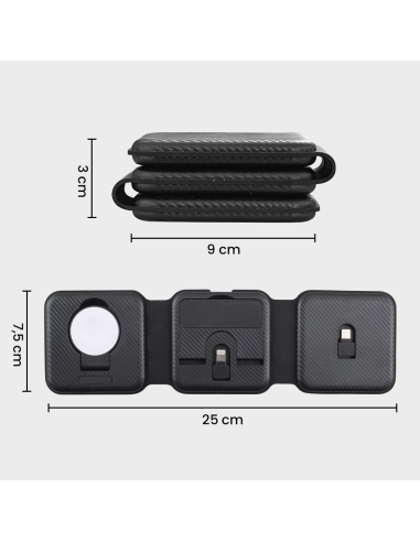 Base de carga magnética 3en1 Cargador...