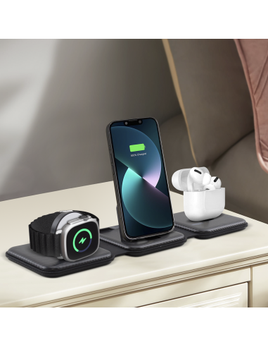 Base de carga magnética 3en1 Cargador...