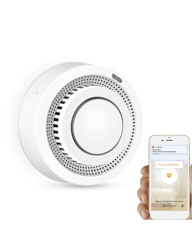 Detector de humo inalámbrico Control por APP Alarma de sonido inteligente WI-Fi