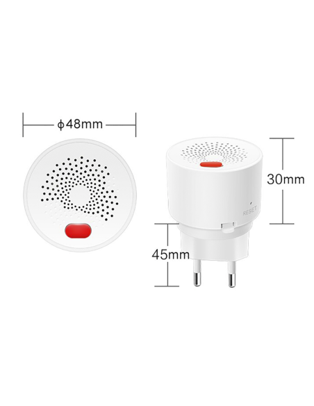 Detector de gas Wi-Fi Control por aplicación Q-MQ25 Alarma de sonido inteligente