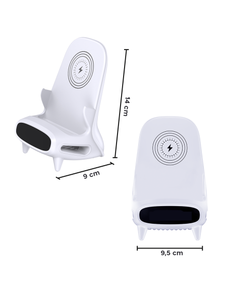 Cargador inalámbrico por inducción amplifica el sonido para los smartphones