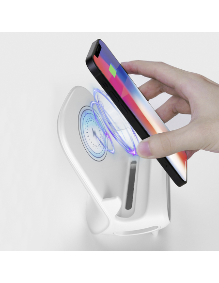 Cargador inalámbrico por inducción amplifica el sonido para los smartphones