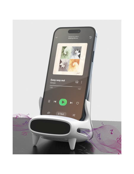 Cargador inalámbrico por inducción amplifica el sonido para los smartphones