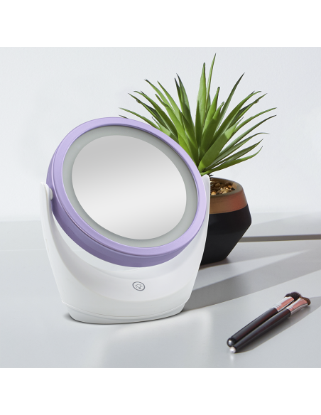 Espejo cosmetico de rotación tablero de la luz LED 360° del zoom del espejo 5x