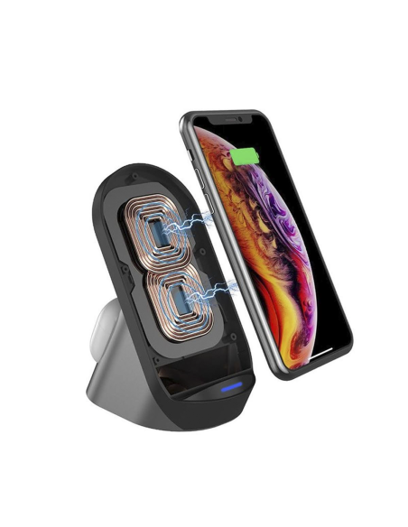 Cargador inalámbrico magnético 3 en 1 para auriculares smpartphone y smartwatch