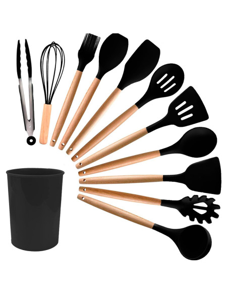 12 utensilios de cocina silicona de calidad alimentaria antiadherente resistente