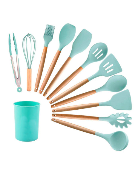 12 utensilios de cocina silicona de calidad alimentaria antiadherente resistente