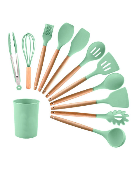 12 utensilios de cocina silicona de calidad alimentaria antiadherente resistente