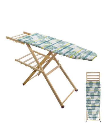 Tabla de Planchar de Madera MARA Plegable con Soporte para Plancha 141x82x45cm