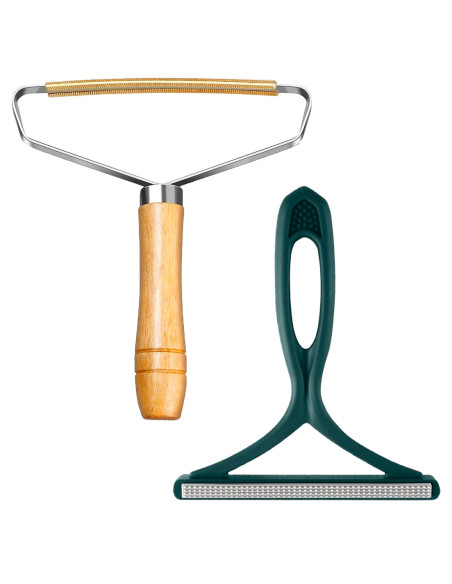 Set 2 Quitapelusas Manuales Cepillo Raspador Elimina Pelos de Mascotas Portátil