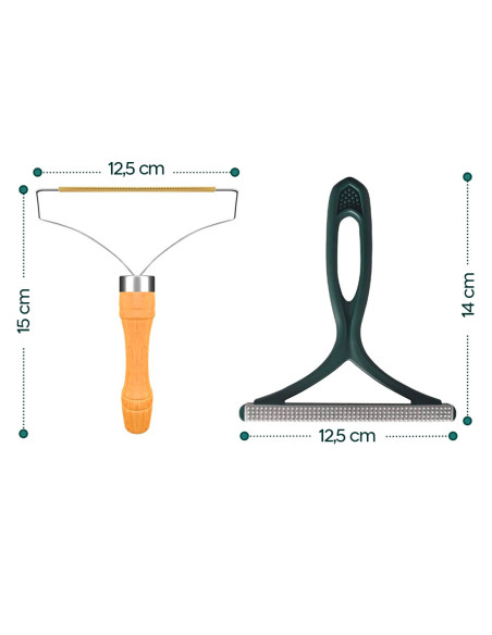 Set 2 Quitapelusas Manuales Cepillo Raspador Elimina Pelos de Mascotas Portátil