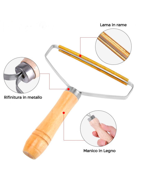 Set 2 Quitapelusas Manuales Cepillo Raspador Elimina Pelos de Mascotas Portátil