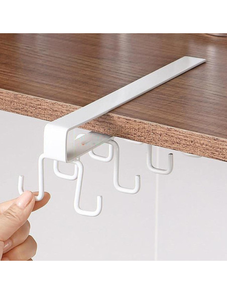 Soporte colgante para tazas y vasos 12 ganchos de almacenamiento de Metal