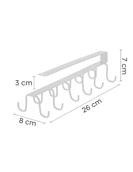 Soporte colgante para tazas y vasos 12 ganchos de almacenamiento de Metal
