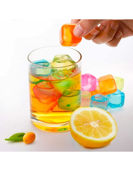 Cubitos de Hielo Reutilizables de Silicona set de 20 Cubitos de Hielo Coloridos