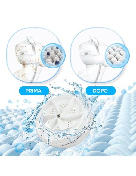 Secador silicona plegable 10 litros mini lavadora portátil con turbina giratoria