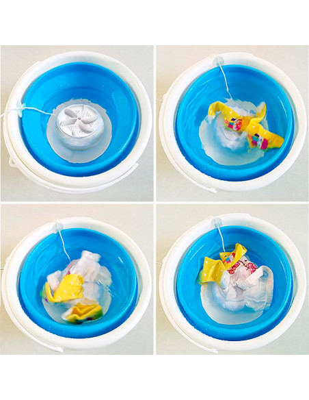 Secador silicona plegable 10 litros mini lavadora portátil con turbina giratoria